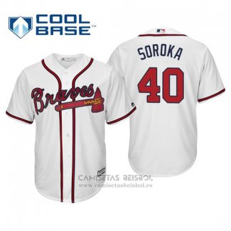 Camiseta Beisbol Hombre Atlanta Braves Mike Soroka Cool Base Primera 2019 Blanco