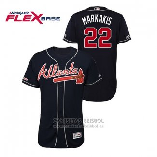 Camiseta Beisbol Hombre Atlanta Braves Nick Markakis Autentico Flex Base Azul