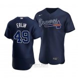 Camiseta Beisbol Hombre Atlanta Braves Robbie Erlin Autentico Alterno 2020 Azul