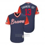 Camiseta Beisbol Hombre Atlanta Braves Ronald Acuna Jr. 2020 Replica Alterno Azul