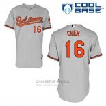 Camiseta Beisbol Hombre Baltimore Orioles 16 Wei Yin Chen Gris Cool Base