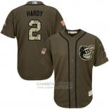 Camiseta Beisbol Hombre Baltimore Orioles 2 J.j. Hardy Verde Salute To Service