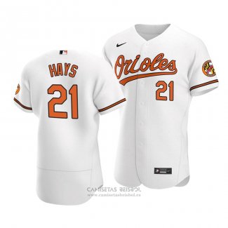 Camiseta Beisbol Hombre Baltimore Orioles Austin Hays Autentico Primera Blanco