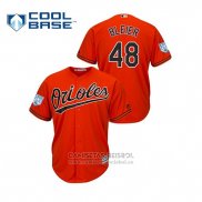 Camiseta Beisbol Hombre Baltimore Orioles Richard Bleier 2019 Entrenamiento de Primavera Cool Base Naranja