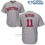 Camiseta Beisbol Hombre Boston Red Sox 11 Rafael Devers Gris Cool Base