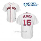 Camiseta Beisbol Hombre Boston Red Sox 15 Dustin Pedroia Blanco Primera Cool Base