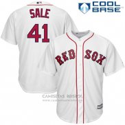 Camiseta Beisbol Hombre Boston Red Sox 41 Chris Sale Blanco 2017 Cool Base