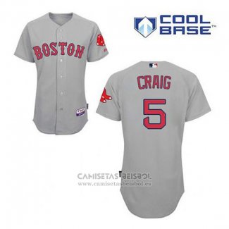 Camiseta Beisbol Hombre Boston Red Sox 5 Allen Craig Gris Cool Base