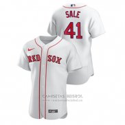 Camiseta Beisbol Hombre Boston Red Sox Chris Sale Autentico Blanco