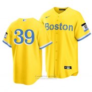Camiseta Beisbol Hombre Boston Red Sox Christian Arroyo 2021 City Connect Replica Oro