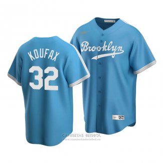 Camiseta Beisbol Hombre Brooklyn Los Angeles Dodgers Light Blue Sandy Koufax Cooperstown Collection Alterno Azul