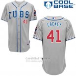 Camiseta Beisbol Hombre Chicago Cubs 41 John Lackey Autentico Collection Gris Cool Base