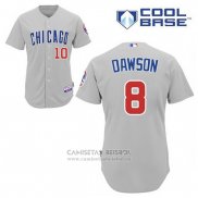 Camiseta Beisbol Hombre Chicago Cubs 8 Andre Dawson Gris Cool Base