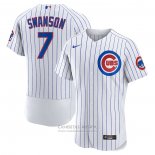 Camiseta Beisbol Hombre Chicago Cubs Dansby Swanson Primera Autentico Blanco