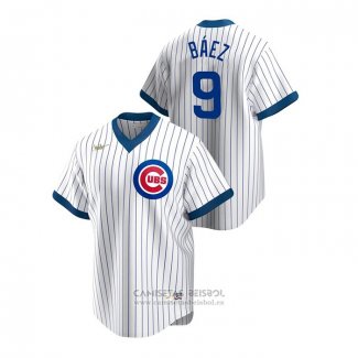 Camiseta Beisbol Hombre Chicago Cubs Javier Baez Cooperstown Collection Primera Blanco