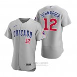 Camiseta Beisbol Hombre Chicago Cubs Kyle Schwarber Autentico 2020 Road Gris