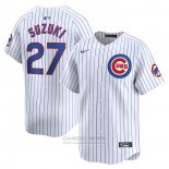 Camiseta Beisbol Hombre Chicago Cubs Seiya Suzuki Primera Limited Blanco