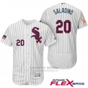 Camiseta Beisbol Hombre Chicago White Sox 2017 Estrellas Y Rayas 20 Tyler Saladino Blanco Flex Base