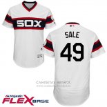 Camiseta Beisbol Hombre Chicago White Sox 49 Chris Sale Autentico Collection Blanco Flex Base