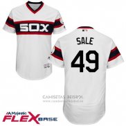 Camiseta Beisbol Hombre Chicago White Sox 49 Chris Sale Autentico Collection Blanco Flex Base