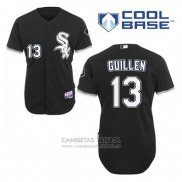 Camiseta Beisbol Hombre Chicago White Sox Ozzie Guillen 13 Negro Alterno Cool Base