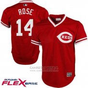 Camiseta Beisbol Hombre Cincinnati Reds 14 Pete Rose Autentico Collection Flex Base Rojo