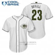 Camiseta Beisbol Hombre Cincinnati Reds 23 Adam Duvall Blanco 2018 Alterno Cool Base