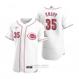 Camiseta Beisbol Hombre Cincinnati Reds Andrew Knapp Autentico Primera Blanco