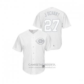 Camiseta Beisbol Hombre Cincinnati Reds Trevor Bauer 2019 Players Weekend J Ochart Replica Blanco
