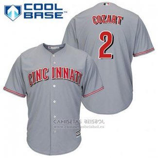 Camiseta Beisbol Hombre Cincinnati Reds Zack Cozart 2 Gris Cool Base