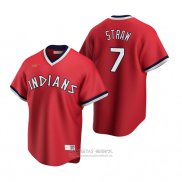 Camiseta Beisbol Hombre Cleveland Guardians Myles Straw Cooperstown Collection Road Rojo