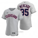 Camiseta Beisbol Hombre Cleveland Guardians Oscar Mercado Autentico Road Gris