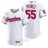 Camiseta Beisbol Hombre Cleveland Guardians Roberto Perez Autentico Primera Blanco