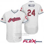 Camiseta Beisbol Hombre Cleveland Indians 2017 Estrellas y Rayas Andrew Miller Blanco Flex Base