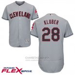 Camiseta Beisbol Hombre Cleveland Indians 28 Corey Kluber Gris Flex Base