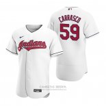 Camiseta Beisbol Hombre Cleveland Indians Carlos Carrasco Autentico 2020 Primera Blanco