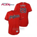 Camiseta Beisbol Hombre Cleveland Indians Corey Kluber Flex Base Autentico Collection Alterno 2019 Rojo