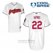 Camiseta Beisbol Hombre Cleveland Indians Jason Kipnis 22 Blanco Primera Cool Base