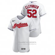 Camiseta Beisbol Hombre Cleveland Indians Mike Clevinger Autentico Blanco
