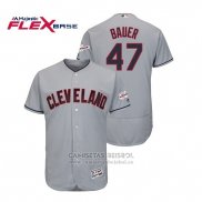 Camiseta Beisbol Hombre Cleveland Indians Trevor Bauer 2019 All Star Patch Flex Base Gris