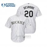 Camiseta Beisbol Hombre Colorado Rockies Ian Desmond Cool Base Primera Blanco