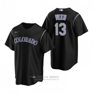 Camiseta Beisbol Hombre Colorado Rockies Zac Veen Replica 2020 Negro