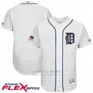Camiseta Beisbol Hombre Detroit Tigers 2017 Estrellas y Rayas Blanco Flex Base