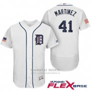 Camiseta Beisbol Hombre Detroit Tigers 2017 Estrellas y Rayas Victor Martinez Blanco Flex Base