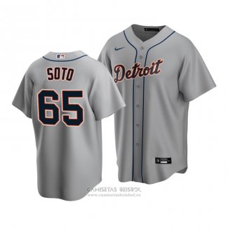 Camiseta Beisbol Hombre Detroit Tigers Gregory Soto Replica Road Gris