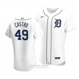 Camiseta Beisbol Hombre Detroit Tigers Willi Castro Autentico Primera Blanco