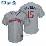 Camiseta Beisbol Hombre Houston Astros 2017 Estrellas y Rayas Carlos Beltran Gris Cool Base