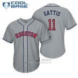 Camiseta Beisbol Hombre Houston Astros 2017 Estrellas y Rayas Evan Gattis Gris Cool Base