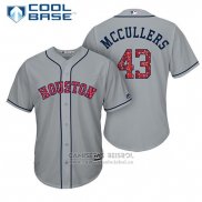 Camiseta Beisbol Hombre Houston Astros 2017 Estrellas y Rayas Lance Mccullers Gris Cool Base