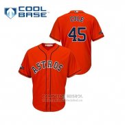 Camiseta Beisbol Hombre Houston Astros Gerrit Cole 2019 Postemporada Cool Base Naranja